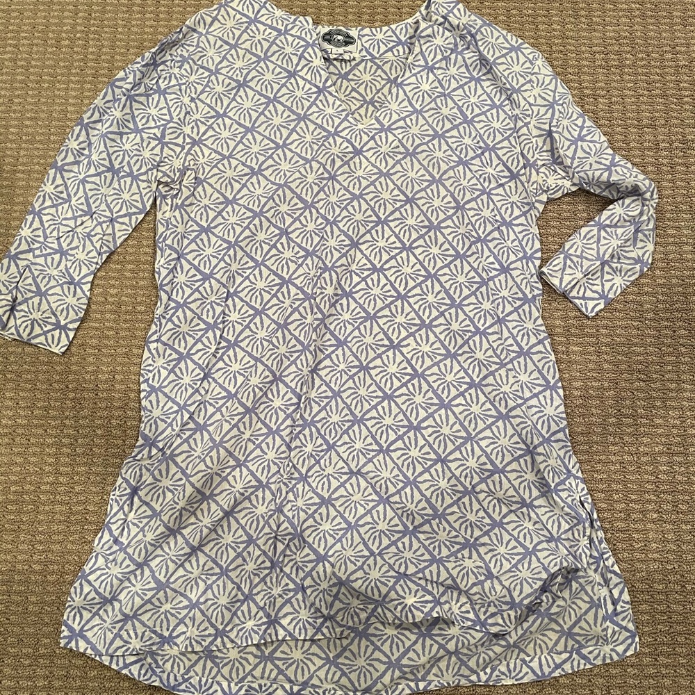 John Robshaw light purple and white cover up